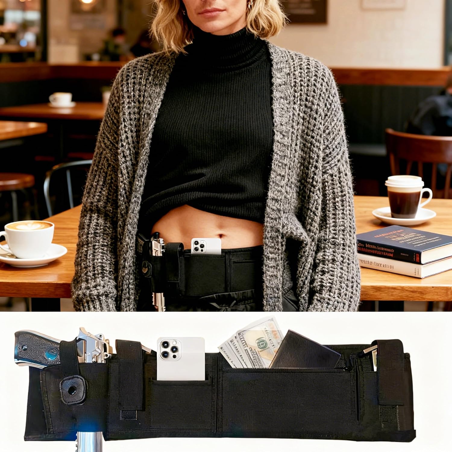 Belly Band Holster for Men & Women - Concealed and Comfortable Carry,Fits Glock 17-43X, Taurus, Ruger LCP, S&W M&P Shield for Most Pistols and Revolvers - Image 6