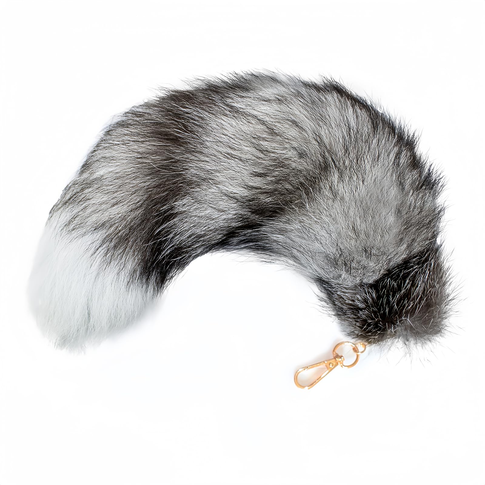 IivosFluffy Therian fox Tail Keychain - Soft Fur, Realistic Colors, Durable, Perfect for Cosplay, Renaissance Fairs