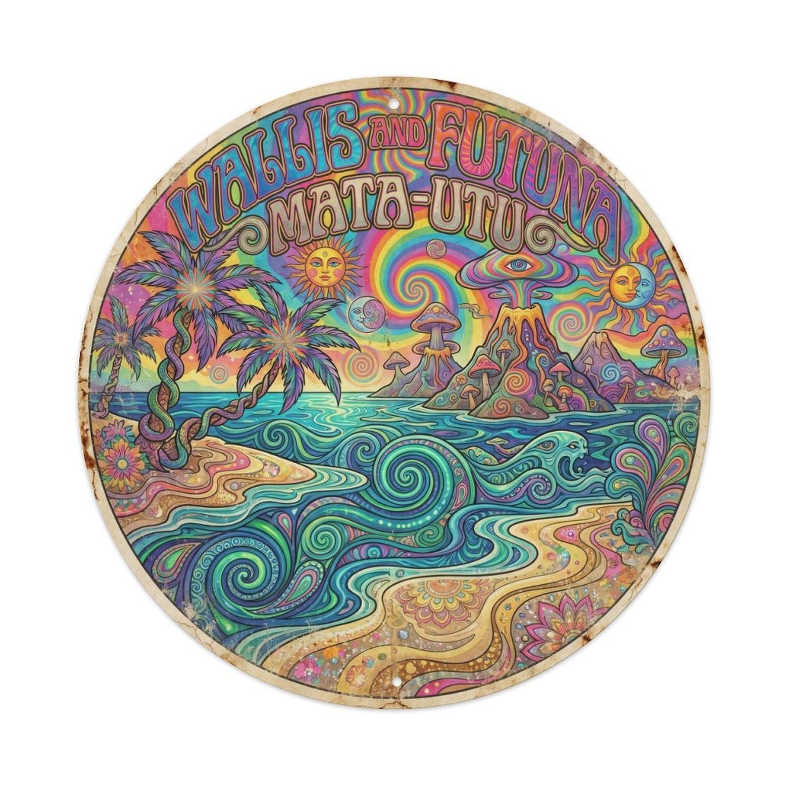 South Pacific Lagoon Wallis And Futuna Matawutu Beaches Metal Tin Sign