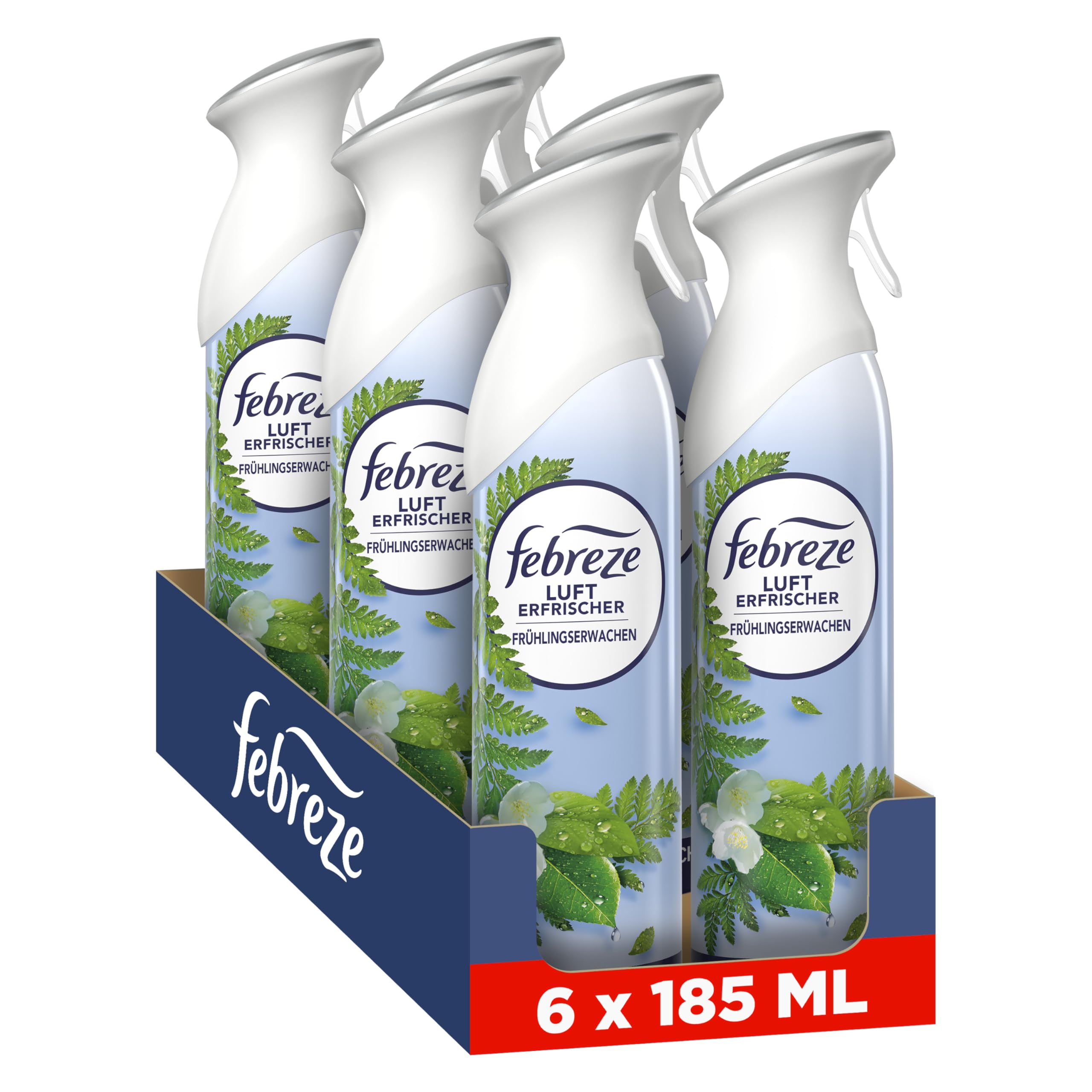 Febreze Lufterfrischer Spray Frühlingserwachen 6x185 ml, 2-in-1 Geruchsbekämpfung Und Frische