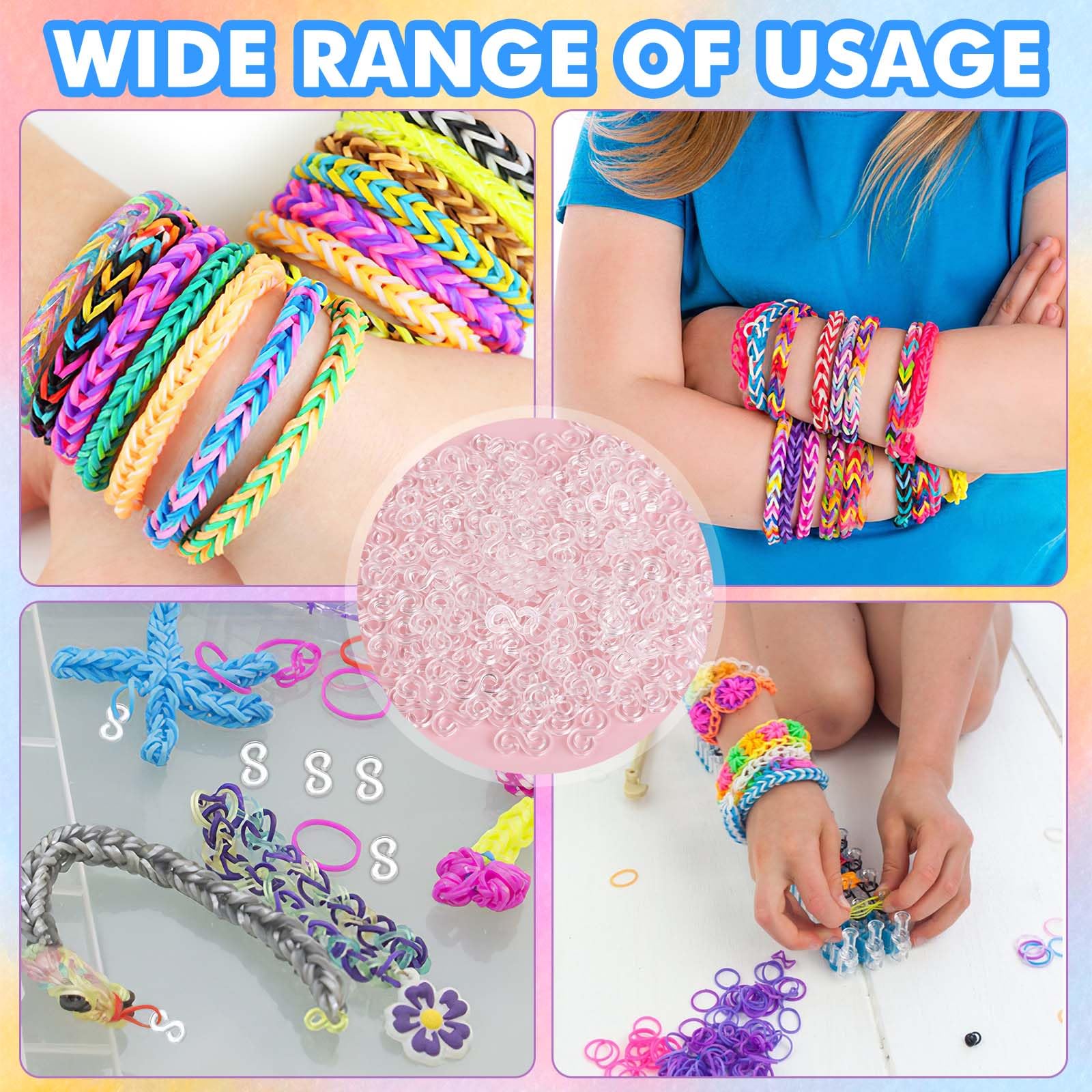 125 Bunte Loom-Clips In Regenbogenfarben | Verbindungsclips Für Freundschaftsbänder & Schmuck | Bastelzubehör