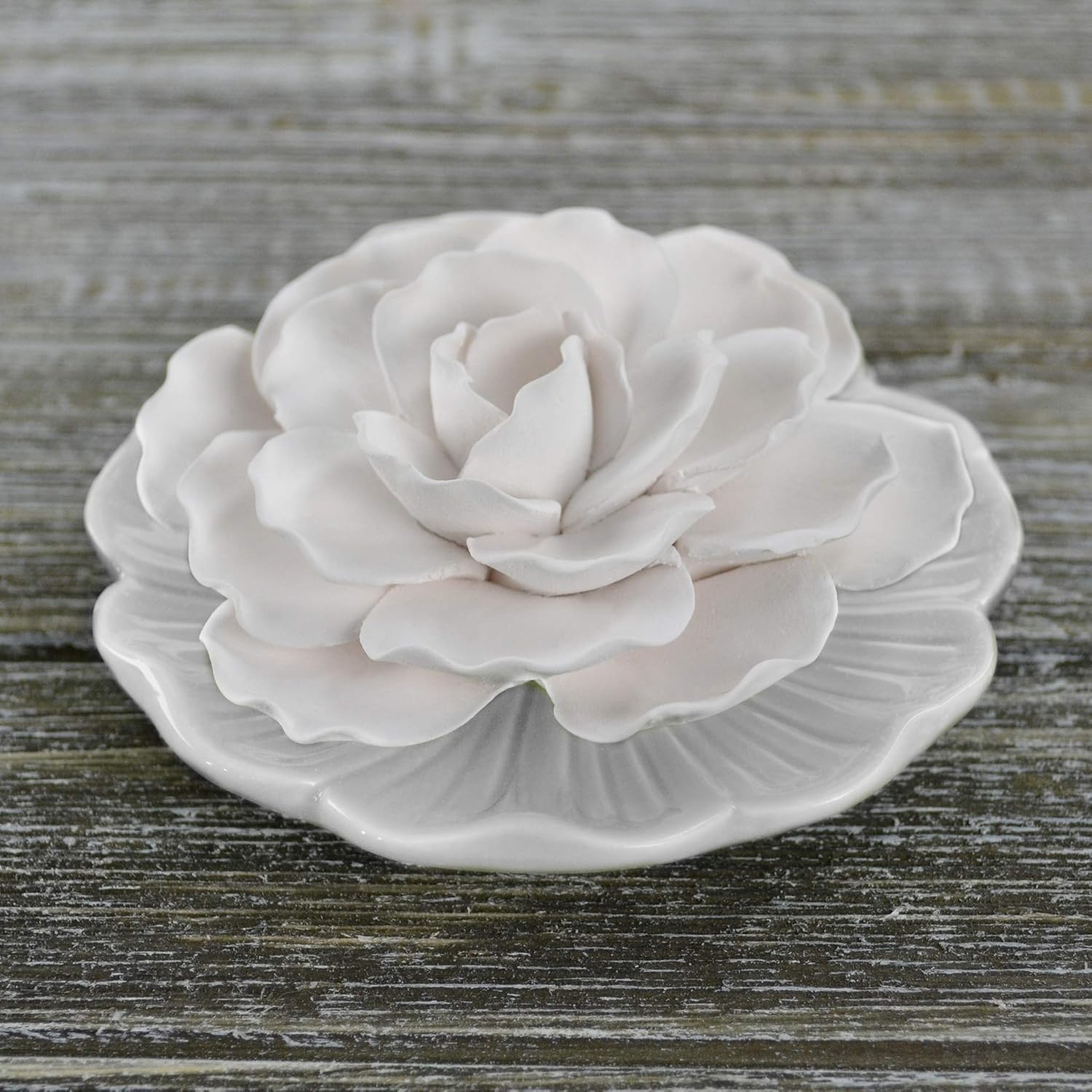 Penny & Rose Ceramic Flower Diffuser | Morning Meadows Oil Scent | White Plate