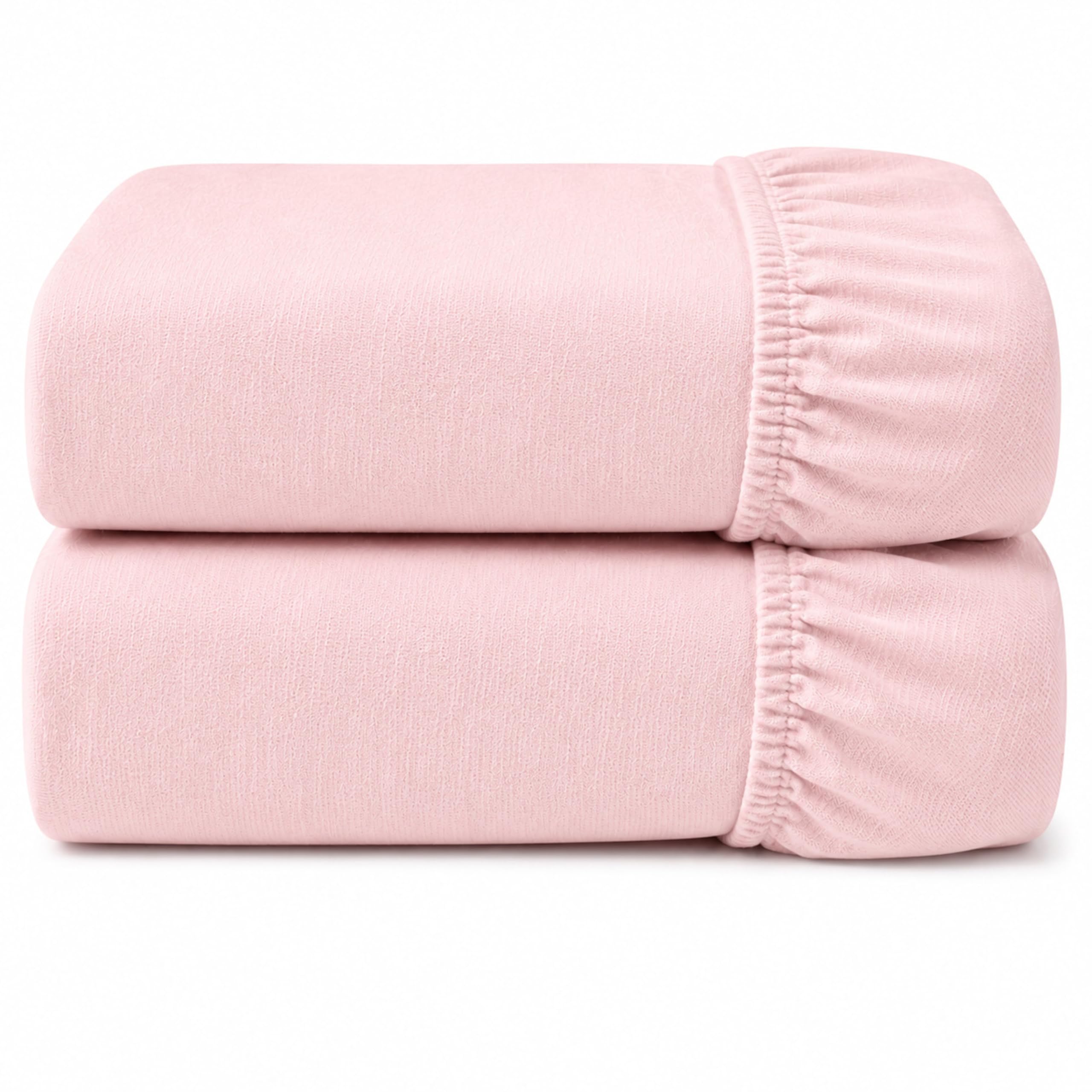 Dudu N Girlie Cot Bed Fitted Sheets, Toddler Bedding, Pink, 2 Pack