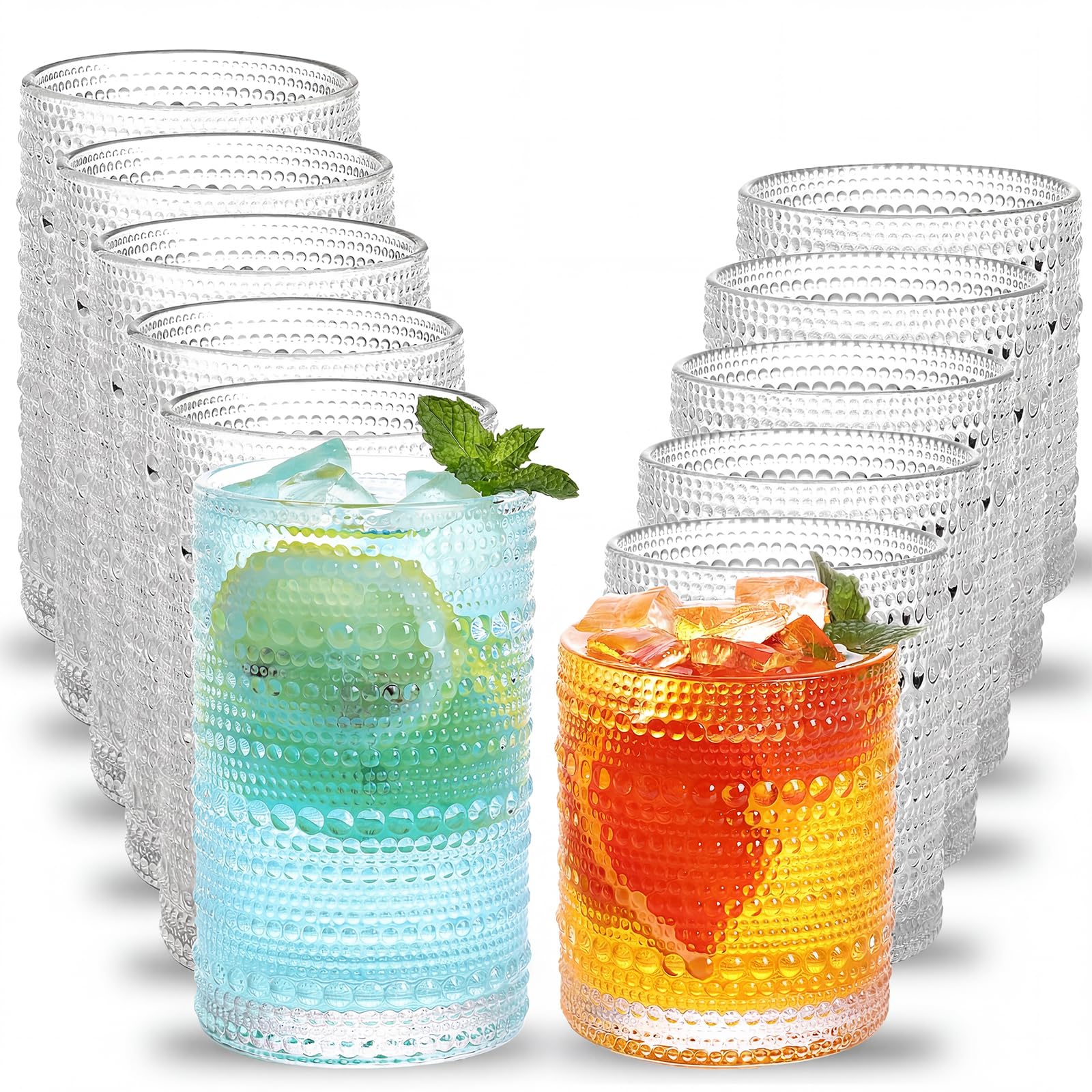 Moretoes Hobnail Drinking Glasses Set