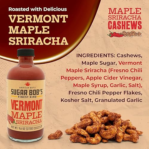 Miniatura 5 de Sugar Bob's Finest Kind, Anacardos de arce sriracha, nueces dulces y saladas tostadas lentamente, hechas a mano en Vermont, 2.5 onzas (paquete de 3)