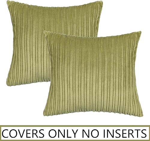 Miniatura 141 de UGASA - Juego de 2 fundas de almohada de terciopelo a rayas, funda decorativa para cojín con cremallera oculta para el hogar, sofá, dormitorio,