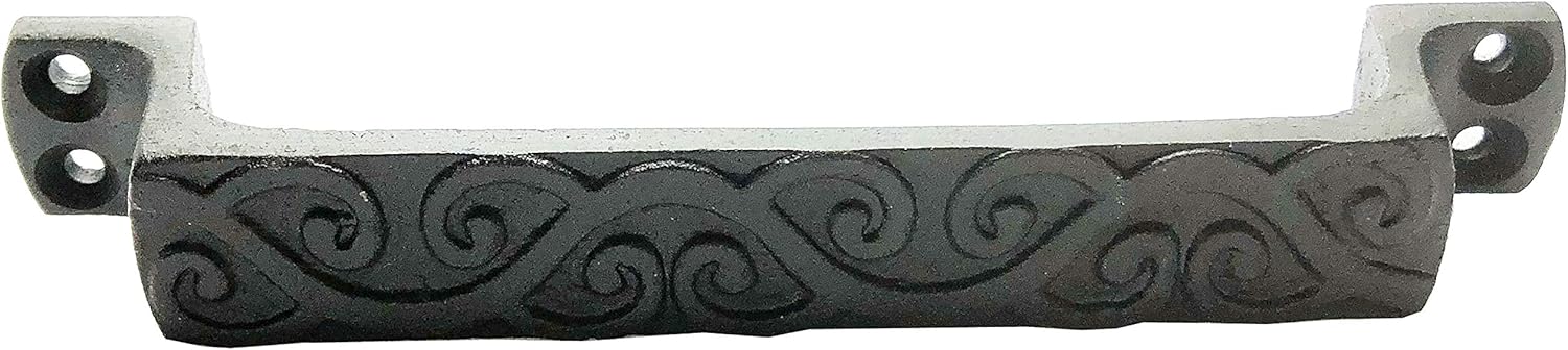 6.25" - Decorative Antique Style Handle -for cabinets, Doors, Dressers, BB-693-BLK (4)