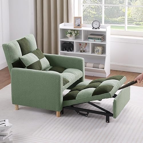 Vista 12 de Silla de cama convertible multifuncional, tela de peluche, ajustable, sofá cama extraíble individual con lumbar, para estudio, dormitorio