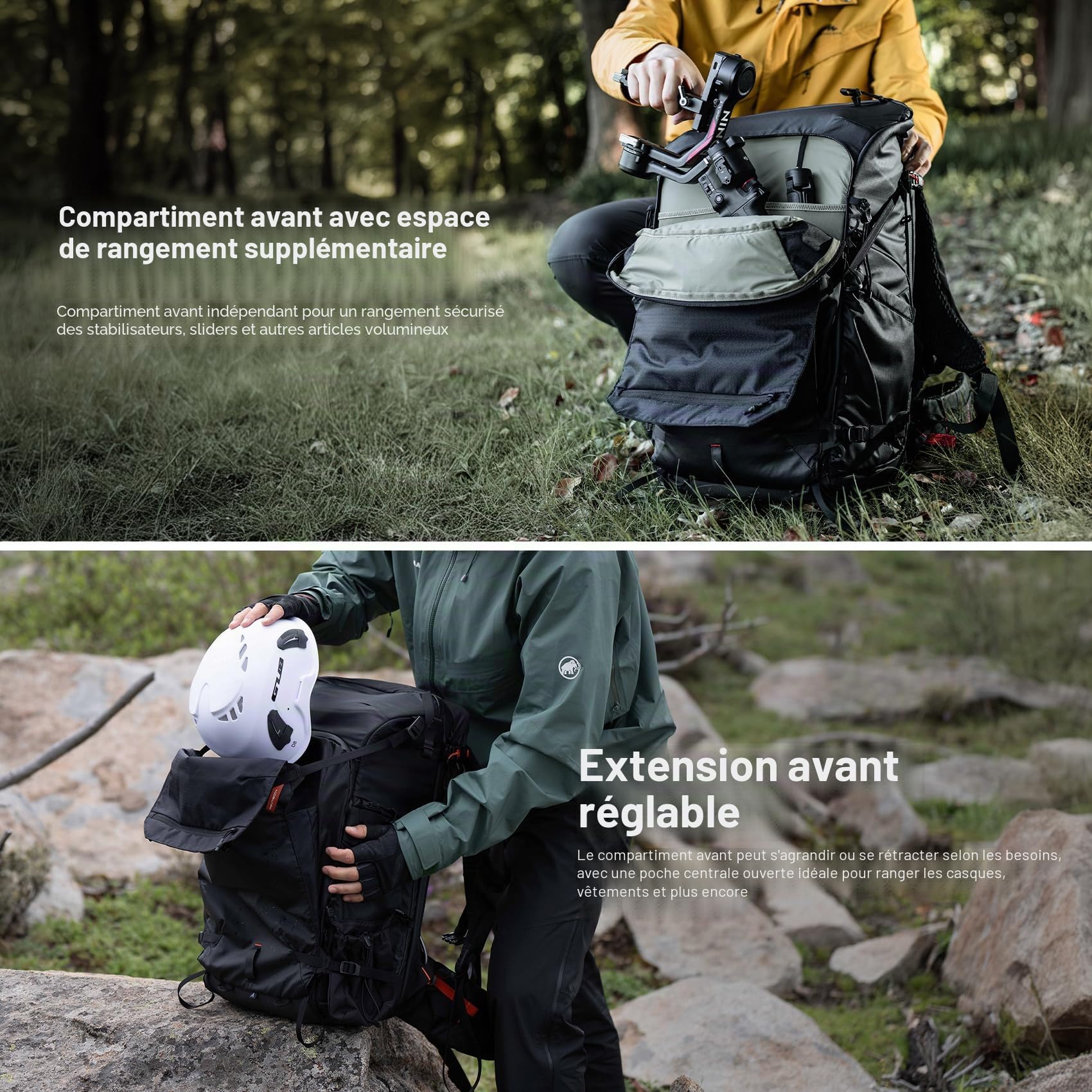 PGYTECH OnePro Focux 25L Sac à Dos, Sac Appareil Photo Compatible avec les Appareils Photo Sans Miroir et Objectifs DSLR/SLR/Ordinateur, Léger Sac Photo de Randonnée Impermeable，Noir