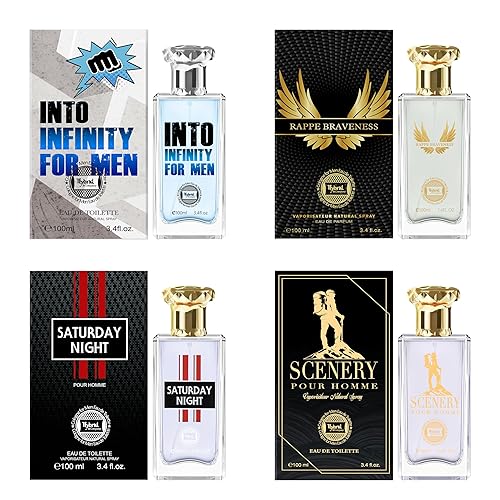 Hybrid & Company 4 piezas Into Infinity, Rappe Braveness, Saturday Night, Scenery Pour Homme Eau De Toilette vaporizador natural en espray