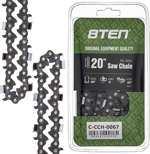 Vista 338 de 8TEN Cadena de motosierra para Husqvarna 254 455 340 351 353 350 55 455 Rancher Poulan Jonsered Echo 16 pulgadas .050 .325 66DL
