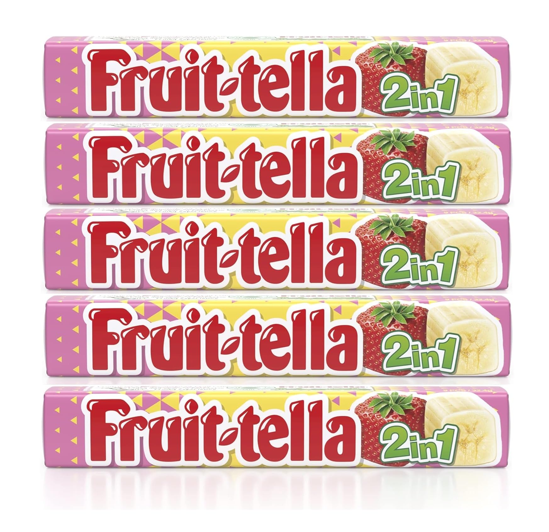See full amazon price history chart for FruitTella 2 in 1 Strawberry & Banana Flavour Delicious Chewing Gum Each 32.4gm (Pack Of 5) FruitTella 2 in 1 Strawberry & Banana Flavour Delicious Chewing Gum Each 32.4gm (Pack Of 5) (B0CVN3Y88F) Amazon Price History, Amazon Price Tracker