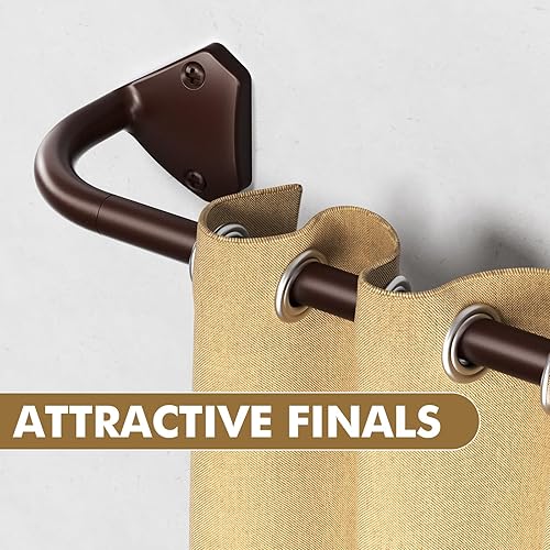 Vista 25 de Barras de cortina plateadas para ventanas de 28 a 60 pulgadas, barras de cortina opacas ajustables de 5/8 pulgadas para dormitorio y exteriores Plata