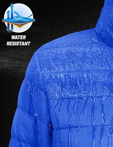 Miniatura 5 de MAGCOMSEN Chaqueta acolchada ligera para mujer, con 4 bolsillos, con cremallera, cuello alto, forro polar de invierno