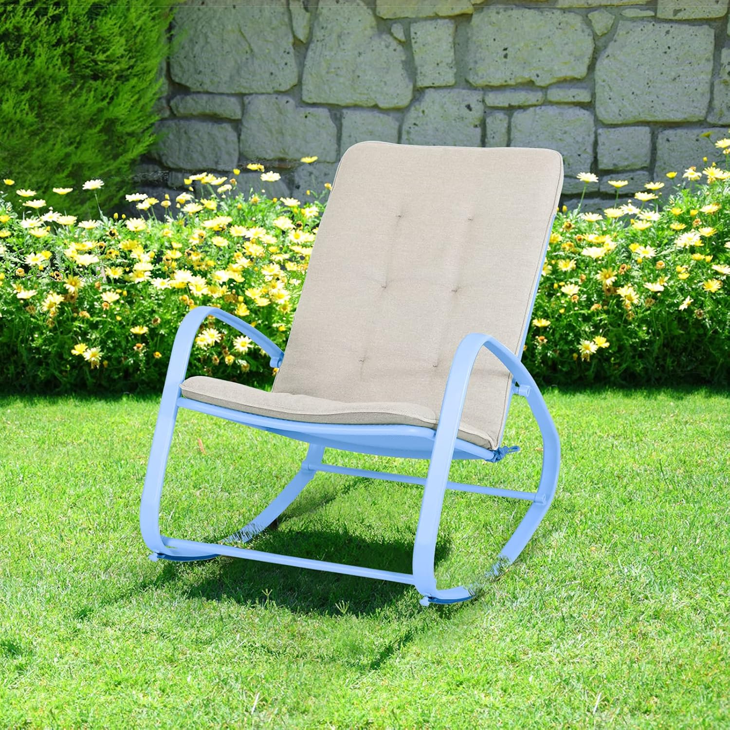 Buy Phi Villa Outdoor Patio Metal Rocking Chair Buy Phi Villa Outdoor Patio Metal Rocking Chair