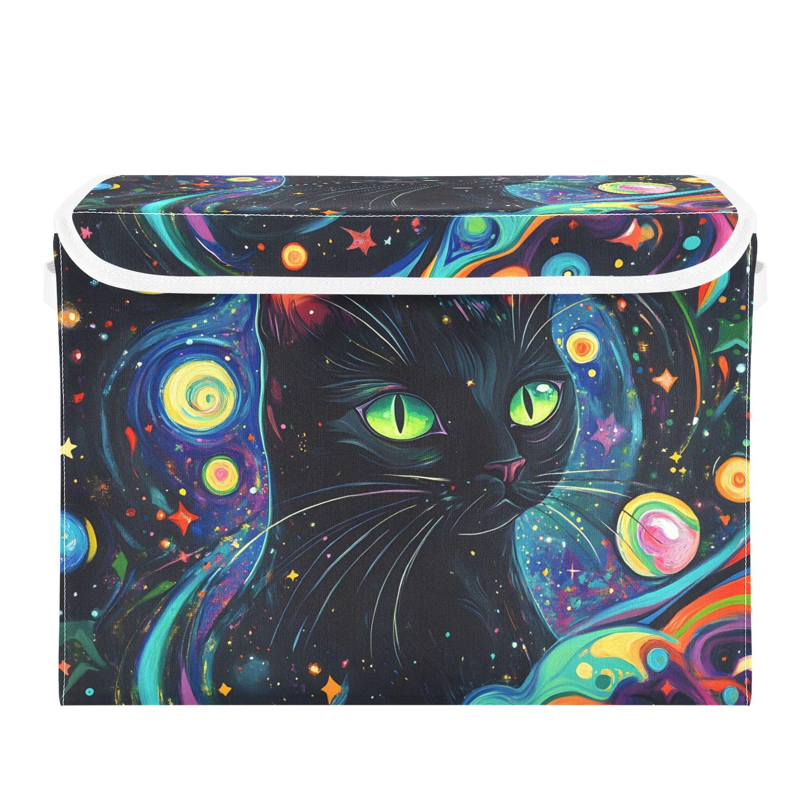 Panier de rangement pour jouets chat noir pliable pour stopper le désordre