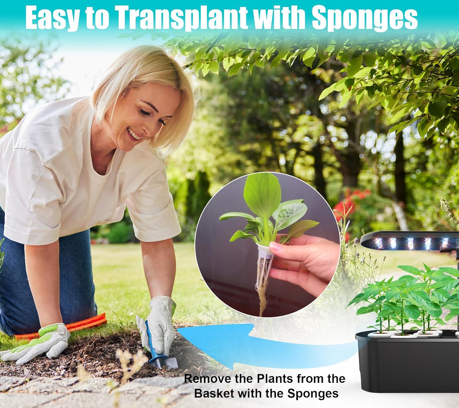 Replacement for Aerogarden Pods Hydroponic Accessories, Grow Anything Seed Pods Kit with 25 Grow Sponges, 25 Grow Baskets, 25 Pod Labels, 25 Grow Domes and 200ml A&B Plant Food Nutrients