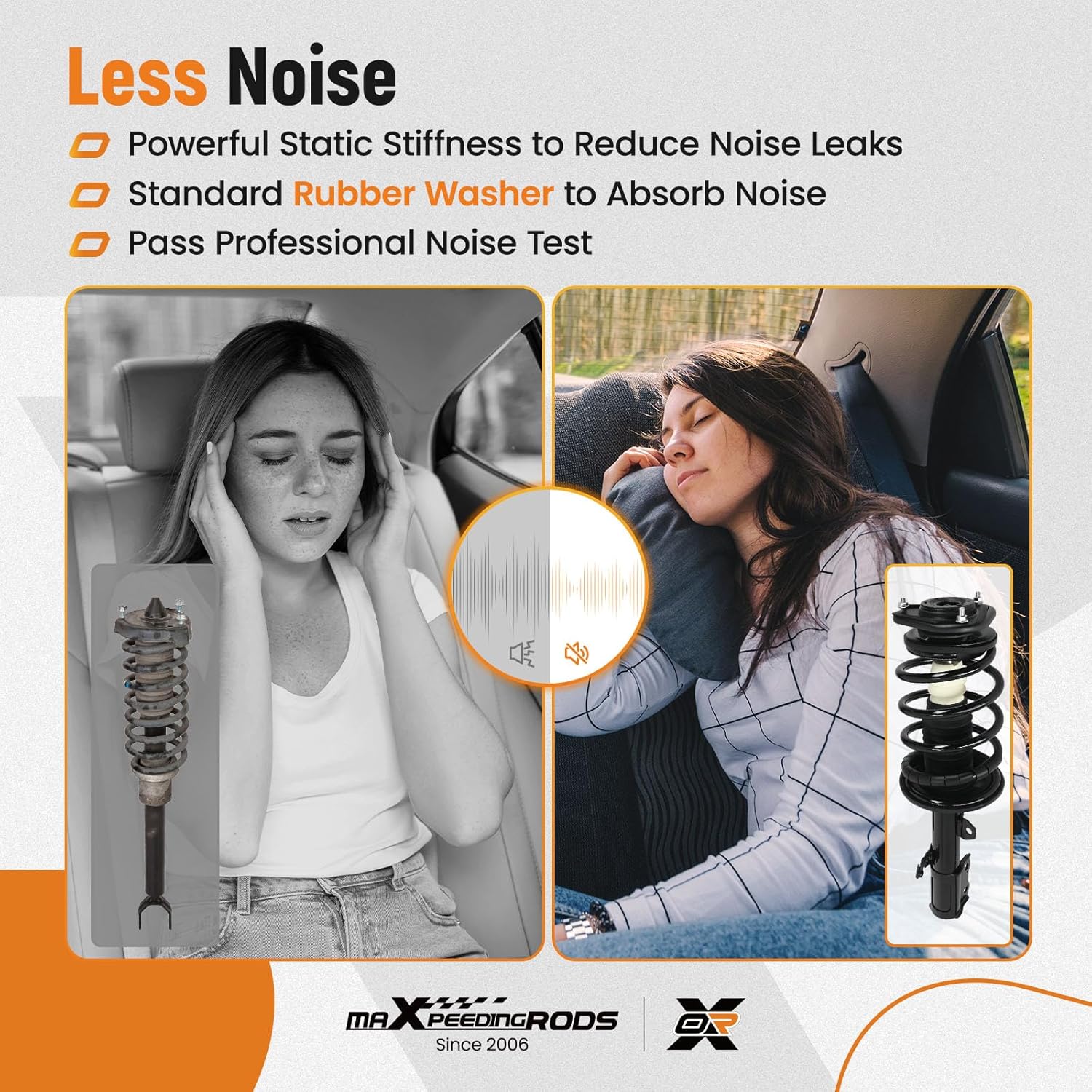 maXpeedingrods 4Pcs Front Shock Struts & Sway Bar Links for Toyota Corolla 2003-2008, 172115 172114 Shock Absorbers Struts with Coil Spring Assembly Stabilizer Links K90433 K80230