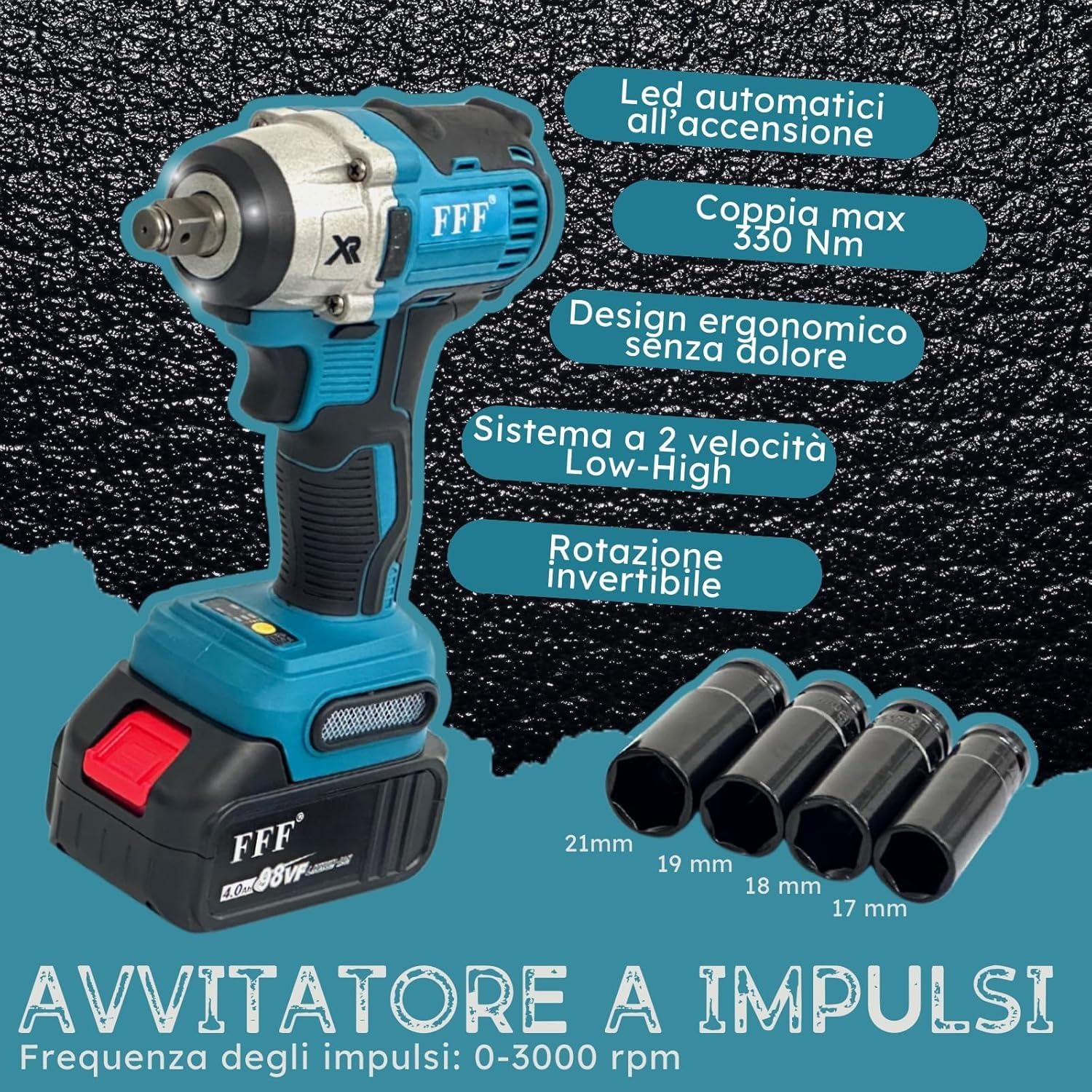 Kit Completo Professionale Fai da Te 4 in 1 con Trapano Avvitatore a Batteria, Trapano a Percussione a Batteria, Smerigliatrice Angolare a Batteria, Trapano a Martello e ad Impulsi Svita Bulloni 68v