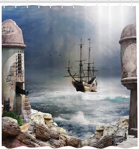 Miniatura 2 de Cortina de regadera de poliéster. Decoraciones de arte fotográfico en sepia verde, con la imagen de la selva tropical de México y naturaleza