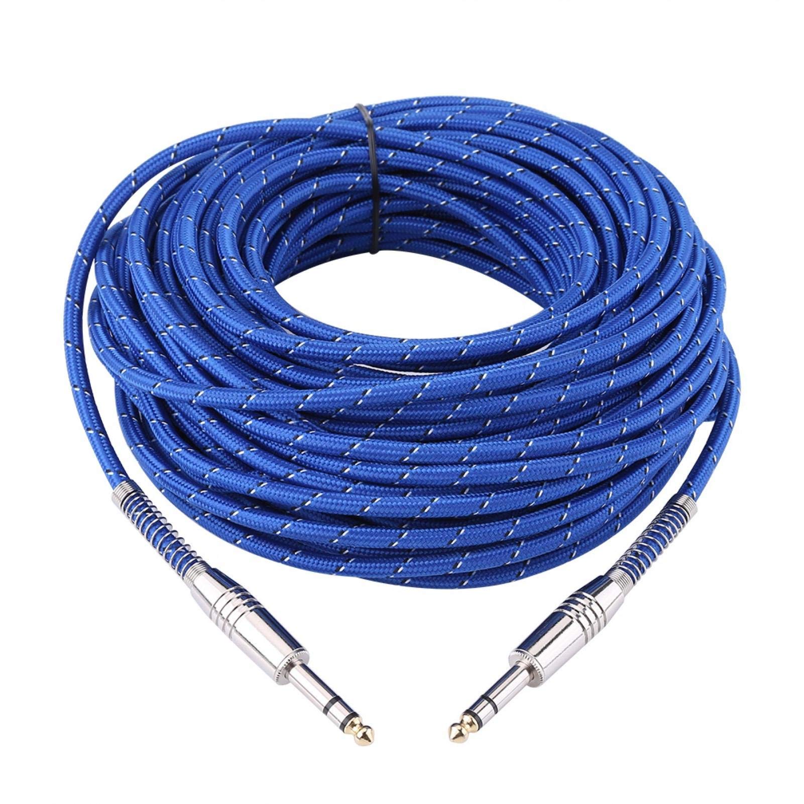 Socobeta Câble stéréo mâle à mâle 6.35mm câble Audio stéréo mâle à mâle pour Guitare électrique mélangeur stéréo(20M)