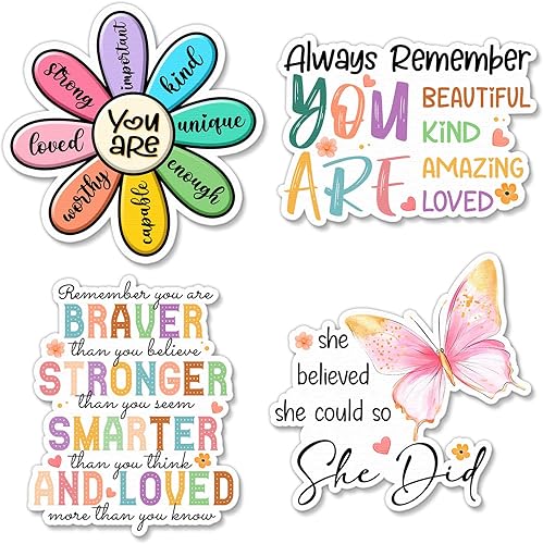 Paquete de calcomanías inspiradoras cristianas para mujer, calcomanías de vinilo impermeables de 3 pulgadas, calcomanías motivacionales basadas en