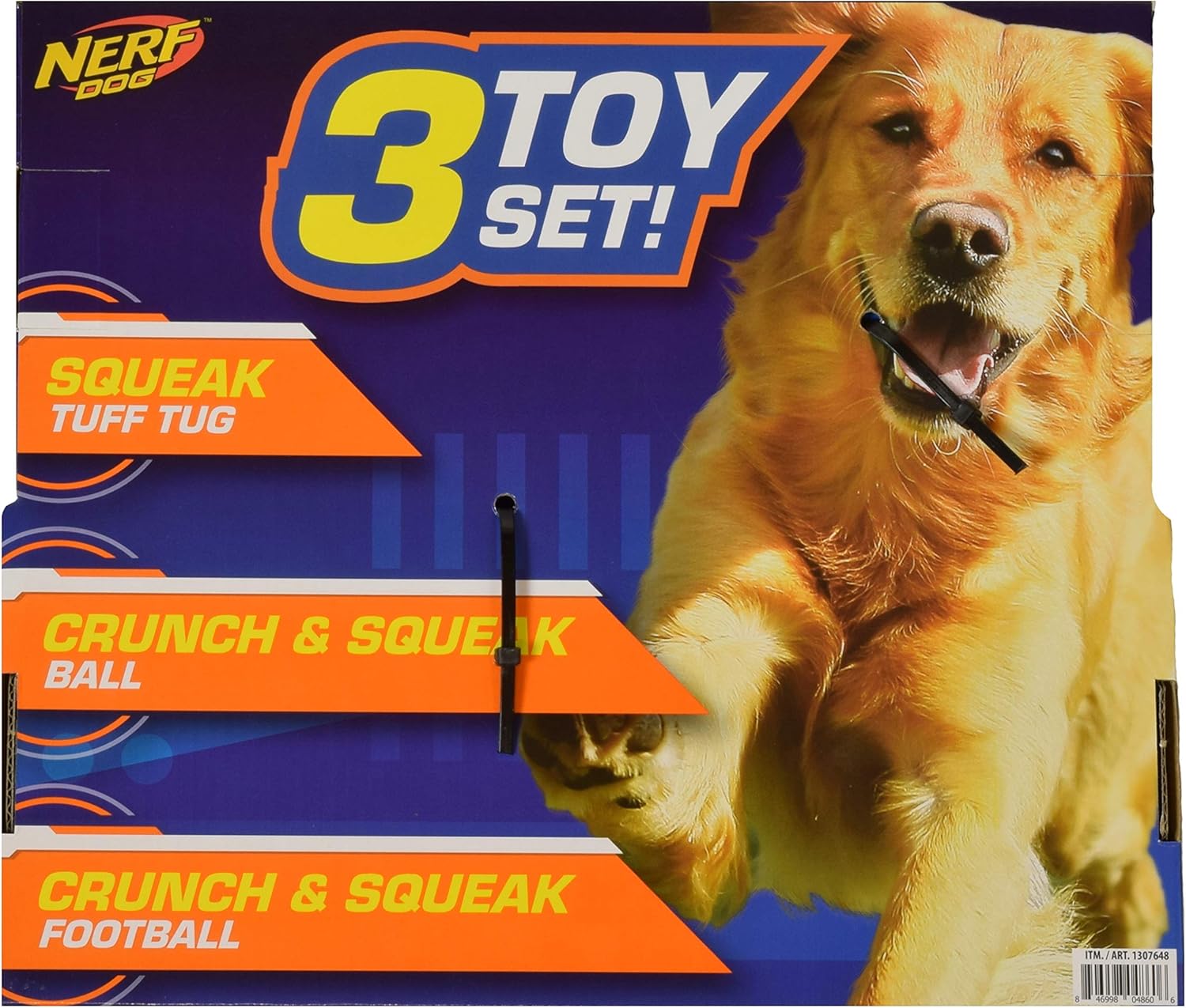 Pet Supplies : Nerf Dog Bash Ball Dog Toy with Interactive Squeaker, Lightweight, Durable and Water Resistant, 4 Inches, for Medium/Large Breeds, Single Unit, Blue : 