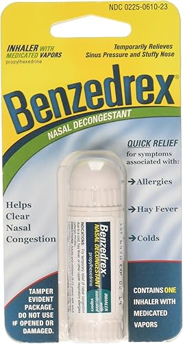 Benzedrex inhalador de profilhexedrina desenredante nasal 12 unidades Benzedrex inhalador de profilhexedrina desenredante nasal 12 unidades