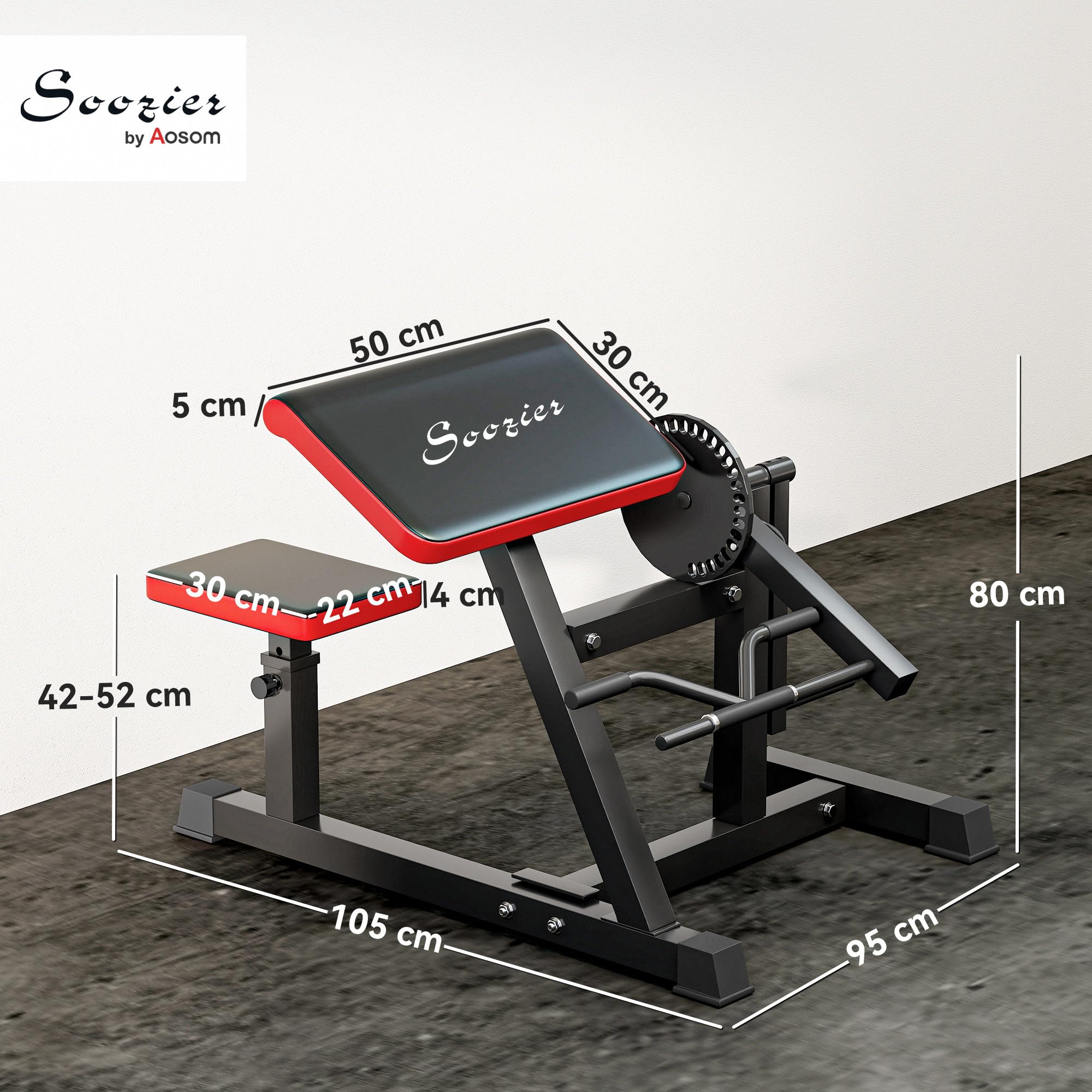 SPORTNOW Máquina de Bíceps y Tríceps 2 en 1, Banco de Curl de Predicador con Asiento y Apoyo de Codo Ajustables, Máquina de Curl de Bíceps y Extensión de Tríceps para Entrenamiento en Gimnasio, Casa