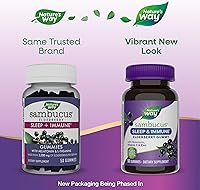 Vista 2 de Nature’s Way Sambucus Sleep + Immune* Elderberry Gummies, Sleep Support for Adults and Immune Support*, With Melatonin, Vitamin C, L-Theanine, Zinc
