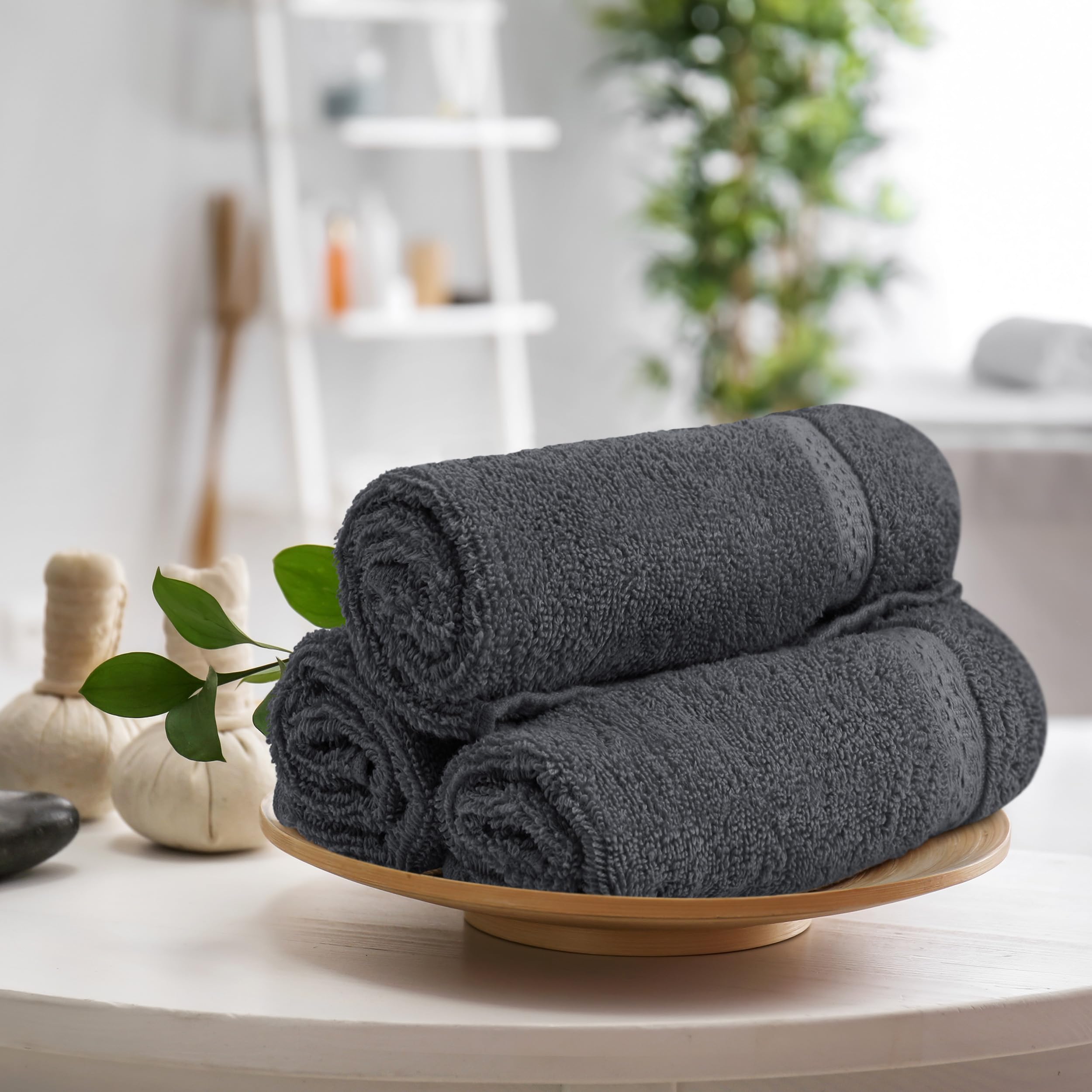 Utopia Towels - Zestaw 10 ręczników dla gości 30x50 cm z pętelką do zawieszania, małe ręczniki 100% bawełny, miękkie i chłonne (szary)