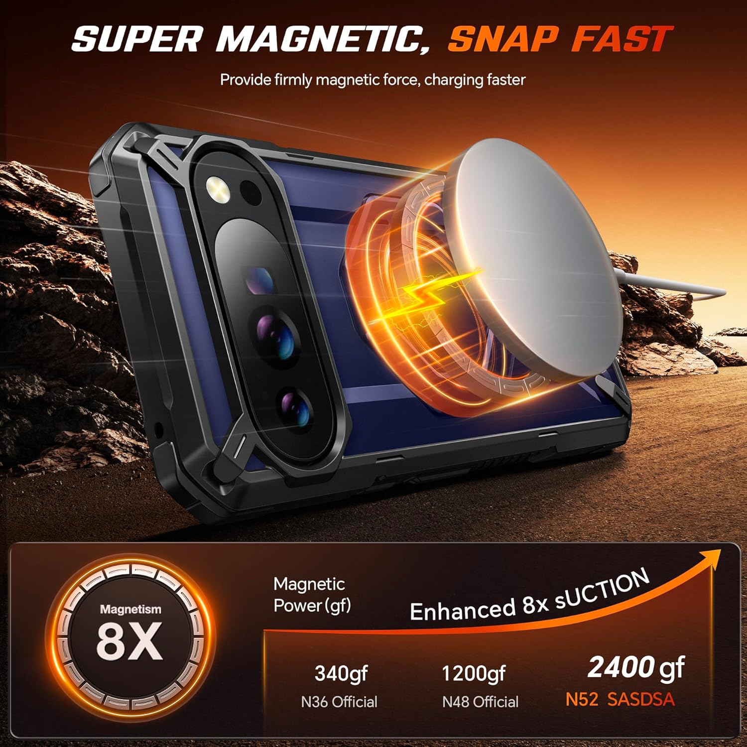 TONGATE for Pixel 10 Pro Case/Pixel 10 Case with 360° Spin Magnetic Stand, Compatible with MagSafe, Privacy Screen Protector, Military Grade Protection for Google 10Pro Phone Case, Blue