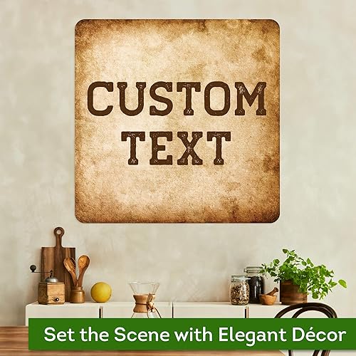 Miniatura 847 de My Sign Center - Letrero personalizado, 11 colores de fuente, 13 estilos de fuente, 4 opciones de agujero, 22 tamaños, 8 x 32 pulgadas, sin óxido,