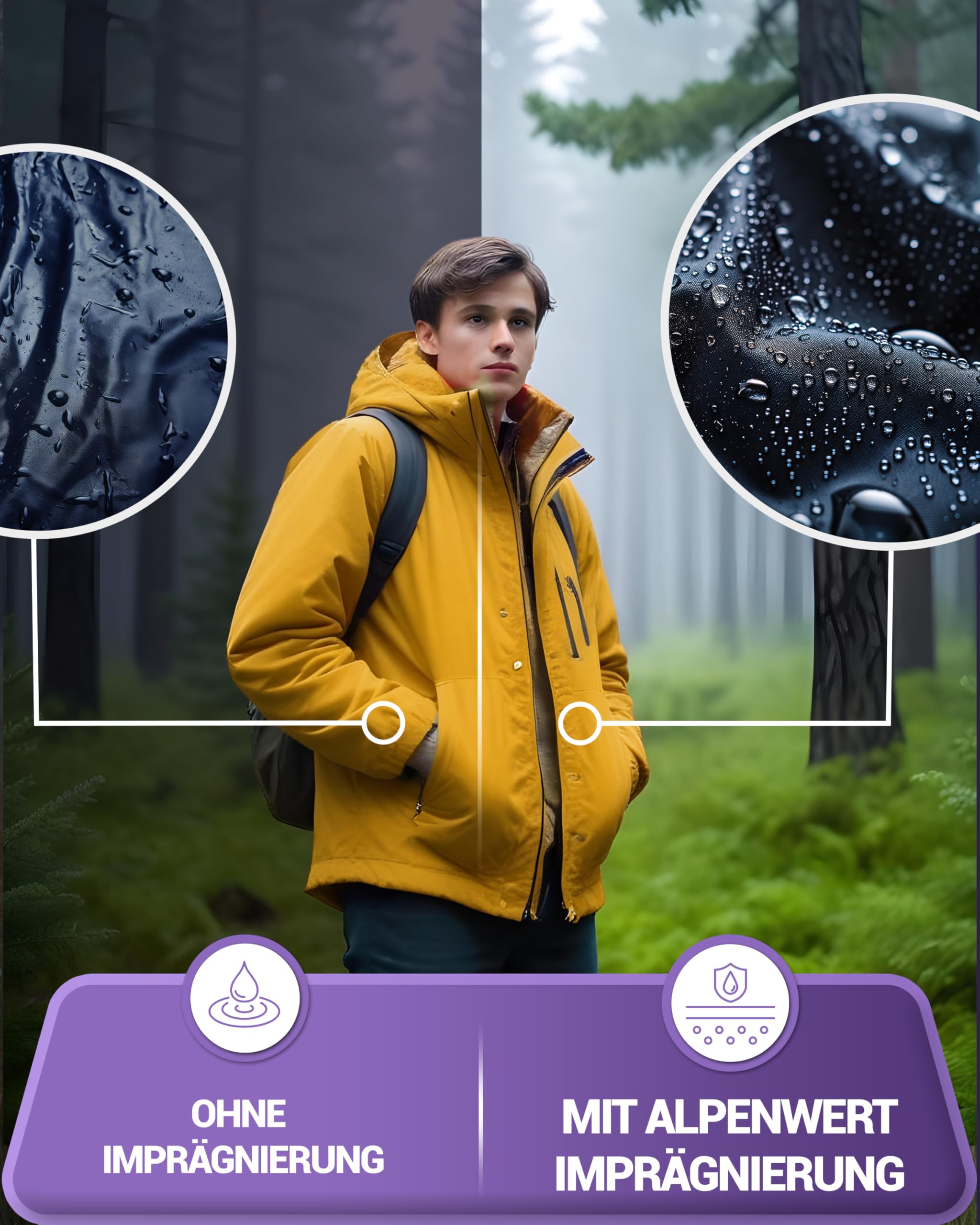 Alpenwert Środek piorący impregnujący, 1 litr [Made in Germany] do odzieży outdoorowej, odzieży funkcyjnej, odzieży narciarskiej, Gore-tex itp. środek piorący, impregnacja jednorazowa