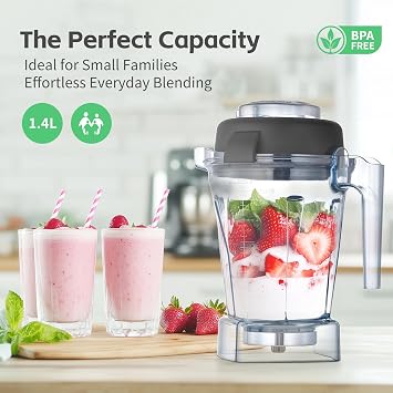 48oz Replacement Container Compatible with VM Classic Explorian Pro | Fits full-size blenders including E310 E320 5200 7500 Pro 750 VM0101. BPA-free durable pitcher jar cup.