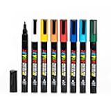 ZEYAR Poster Pen, Paint Marker Pen Water-based pigment ink, Bullet Fine Point 1-1.3mm, Multi Surface Use On Poster Cardboard Canvas Wood Metal Glass Fabric Rock Porcelain for art & crafts