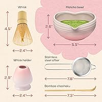 Vista 8 de Rehny’s Juego de batidor matcha Juego completo de matcha con cuenco en forma de corazón, batidor de bambú, soporte, tamiz de acero inoxidable