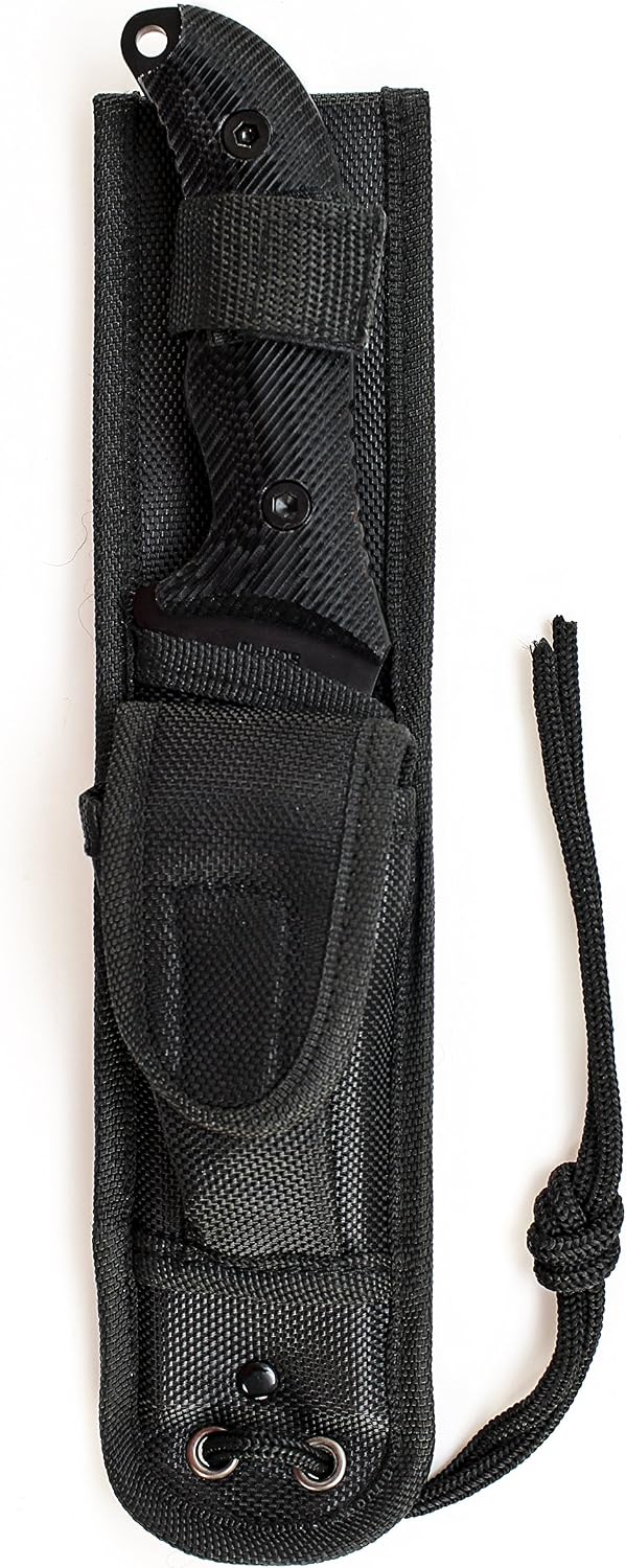 Schrade SCHF10 Drop-Point Full Tang Fixed Blade Knife, Black