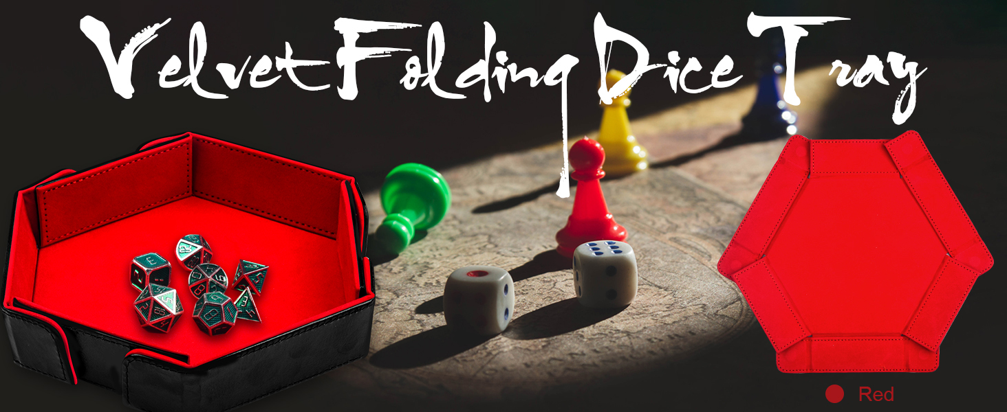 FANXIYA 2 stuks Opvouwbare Dobbelsteenbak in PU Leer met Fluweel, Hexagonale Dice Tray voor DND, Rollenspel, Casino, Kaartspel, Bordspel en Opbergdoos voor Kleine Spullen (Bruin Lichtpaars