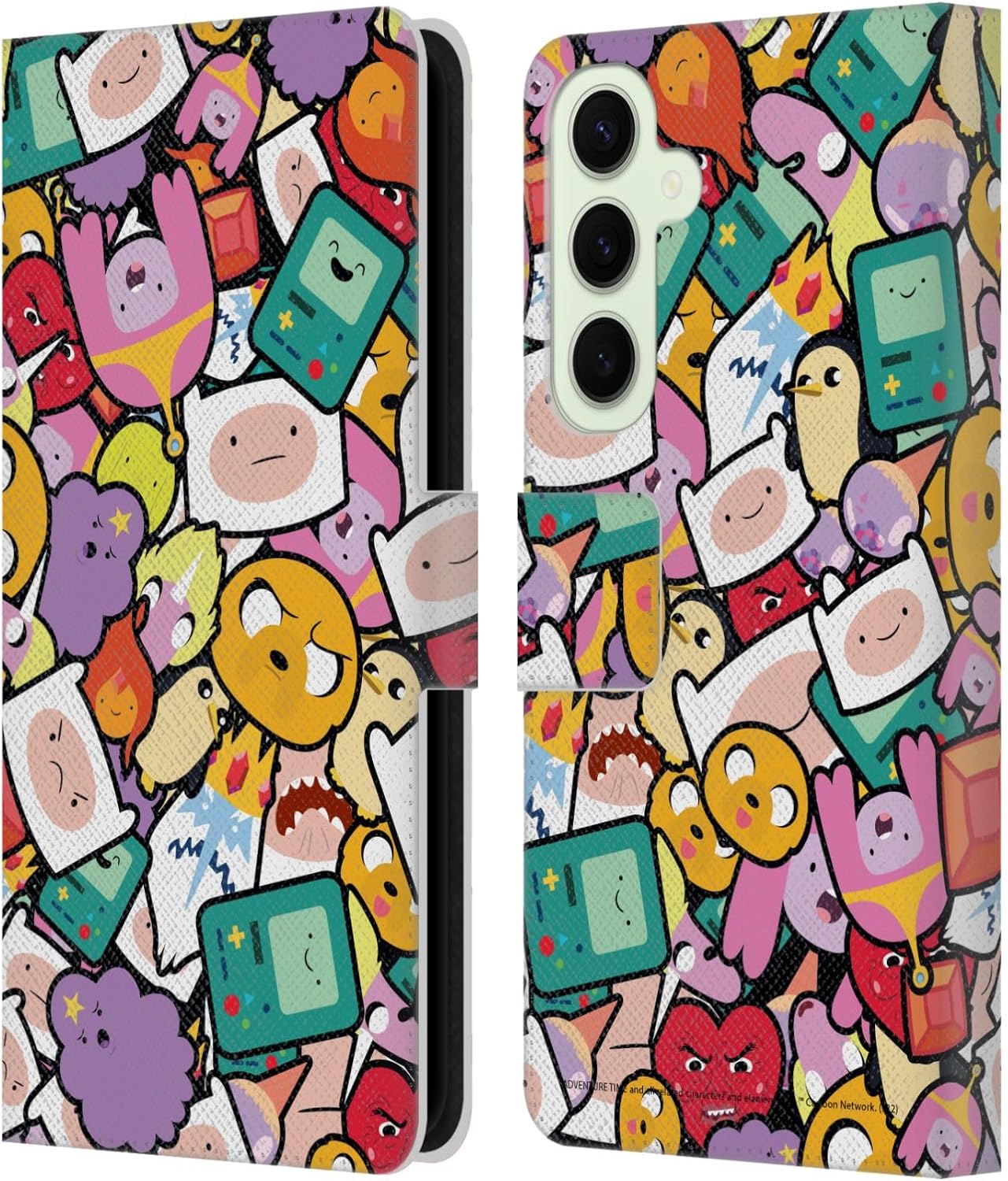Head Case Designs Officially Licensed Adventure Time BMO Graphics Leather Wallet Case Compatible with Samsung Galaxy S25+