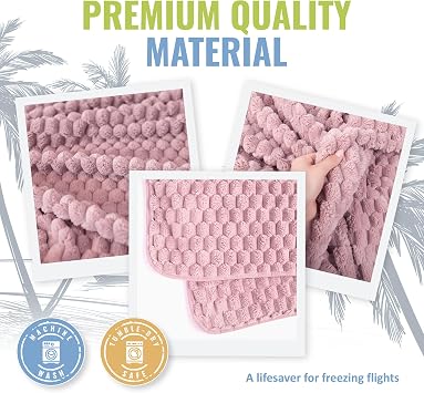 BOACAY Packable Travel Blanket for Aeroplane, Car - Compact Office Blanket - Portable Pillow for Adults, Children with Case, Luggage Sleeve, Backpack Clip