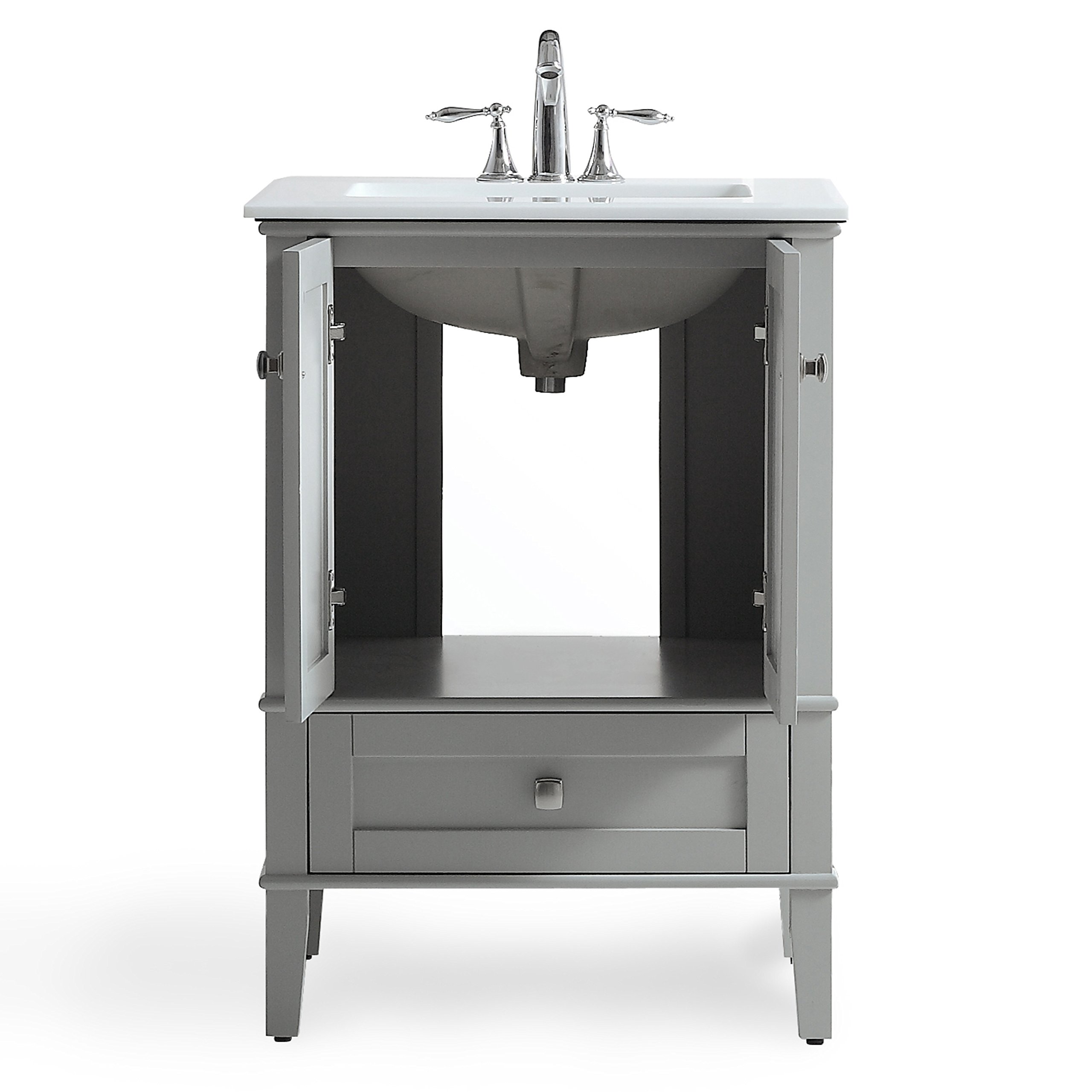 Simpli Home Chelsea 24 Bath Vanity With White Quartz Marble Top Simpli Home Chelsea 24 Bath Vanity With White Quartz Marble Top