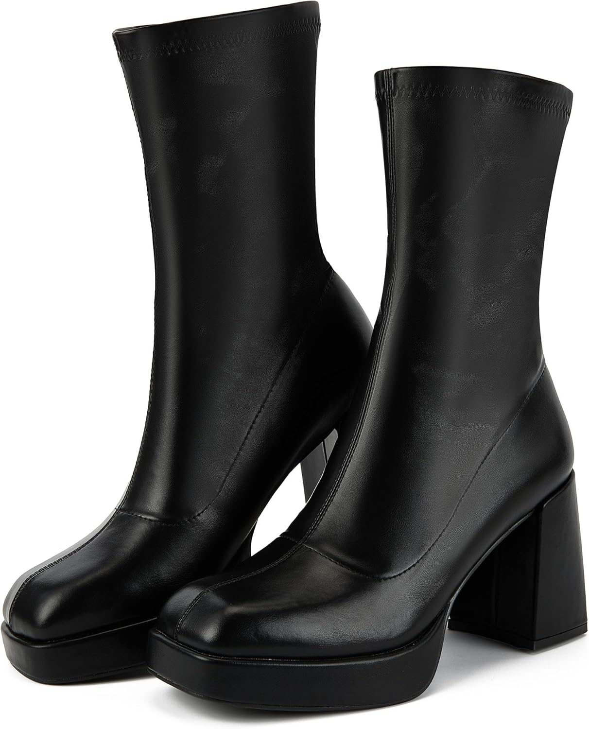 Putu Platform Boots for Women,GoGo Boots,Square Toe Jamaica Ubuy