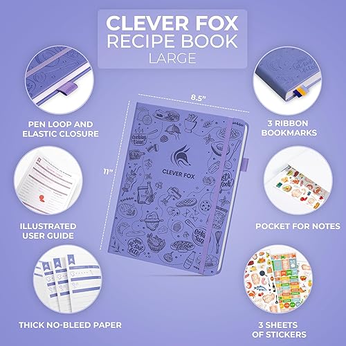 Vista 147 de Clever Fox cuaderno de recetas A5 Gris
