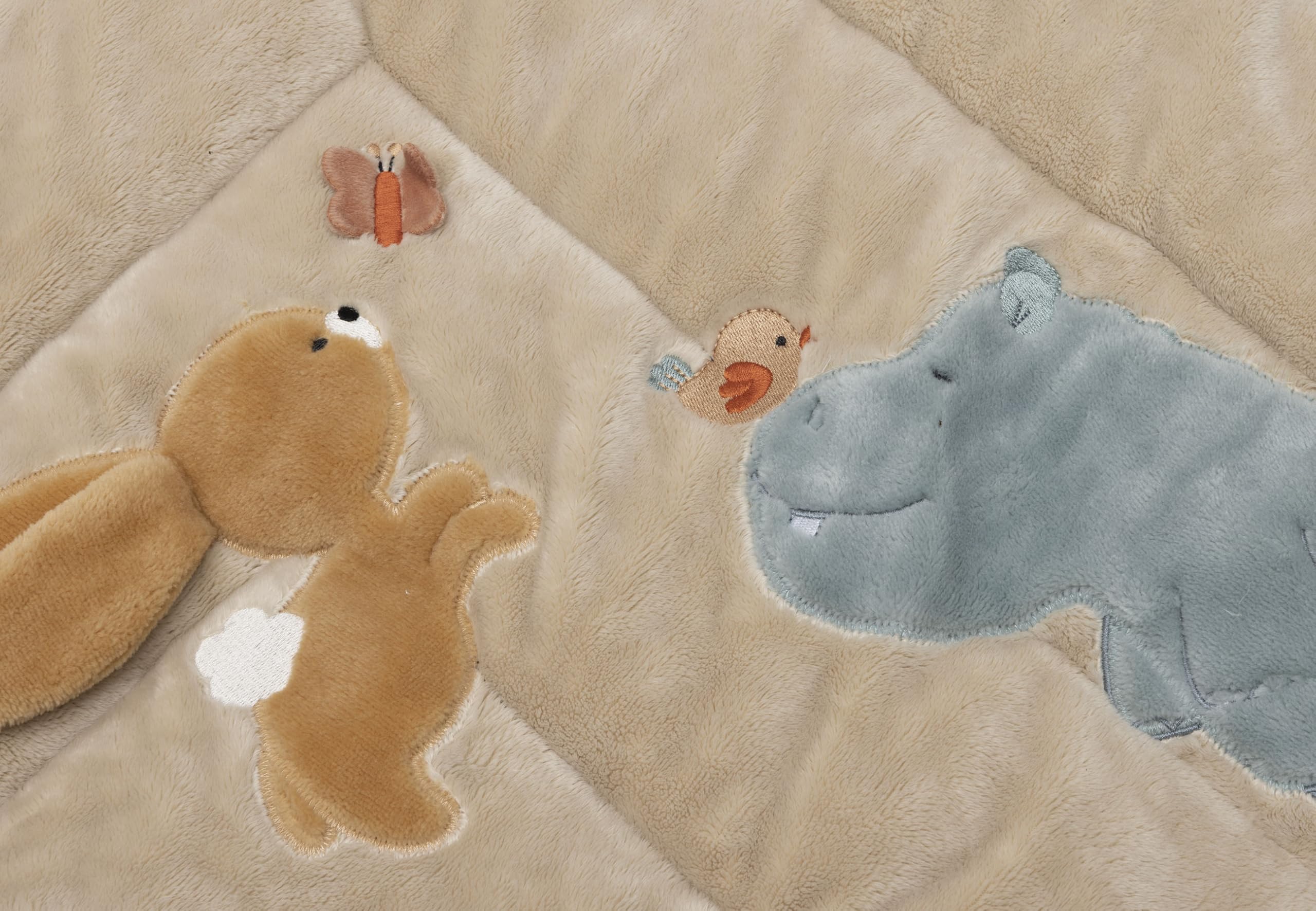 Jollein Aktivitäten Krabbeldecke Baby - 80x100 cm - Mit Spiegel, Knisterelementen & Spielfiguren - Baby Spieldecke - Fördert Sinne & Motorik - Spielmatte Baby - Jollies