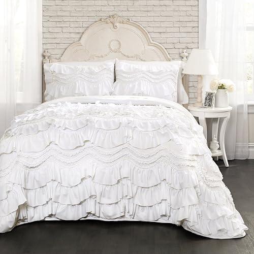 Lush Decor Kemmy Ruffled Quilt Set, 3 Piece Set Twin,