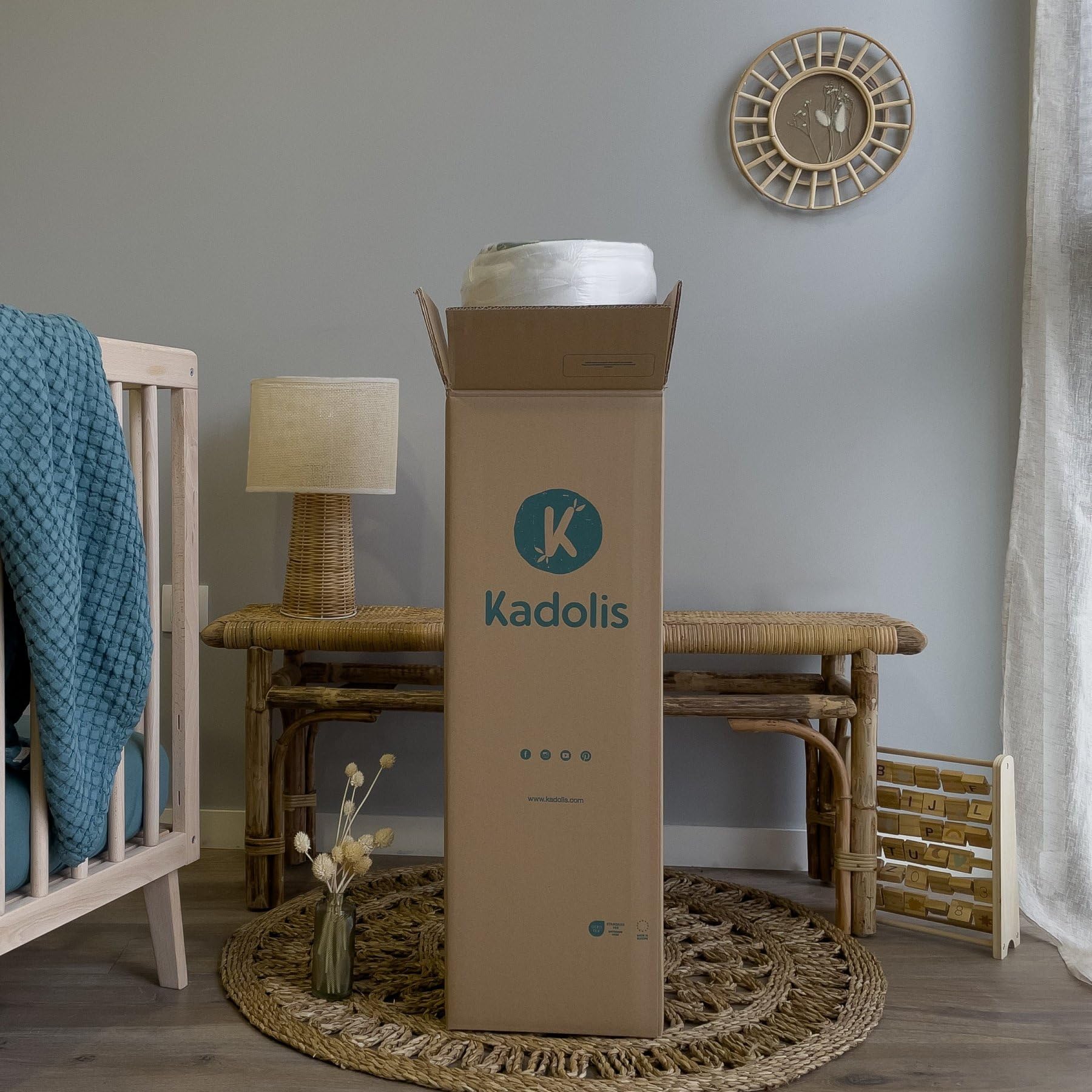 Kadolis - Matelas Bébé 70x140x10 cm Aloe R – Matelas Ferme Nouveau-né - Matelas lit bébé déhoussable - sans Traitement Chimique - Certifié Oeko-Tex