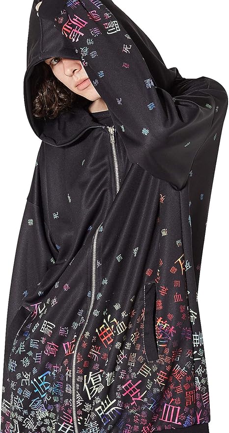 Amazon アンコロック 病みかわいいバラバラパーカー スーパービッグ aw カラフル Onesize トレーナー パーカー 通販