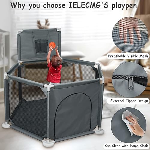 Miniatura 3 de Ball Pit for Babies and Toddlers, Portable Ball Pit Balls with Gate for Indoor & Outdoor Playpen with Breathable Mesh, Anti-Slip Base, Infant