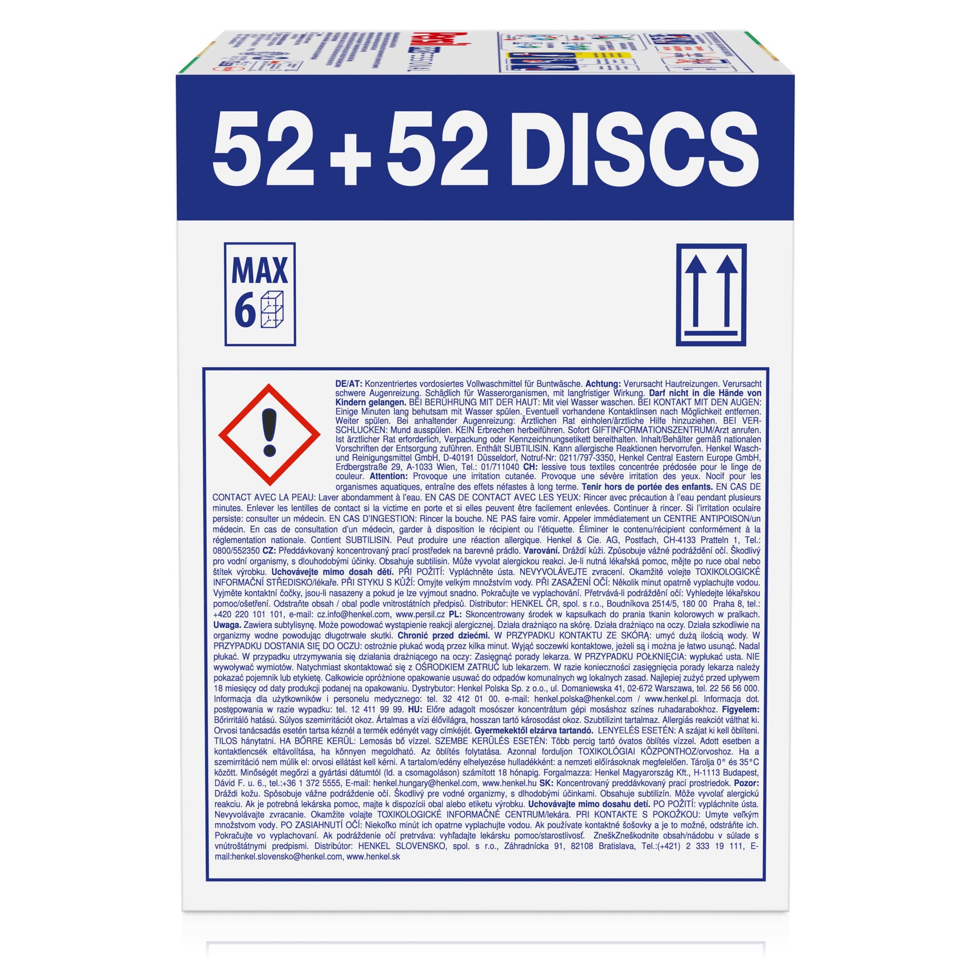 Persil Professional Universal 4 w 1 DISCS (104 prania), duze opakowanie, technologia Deep Rein-Plus, higieniczna świeżość
